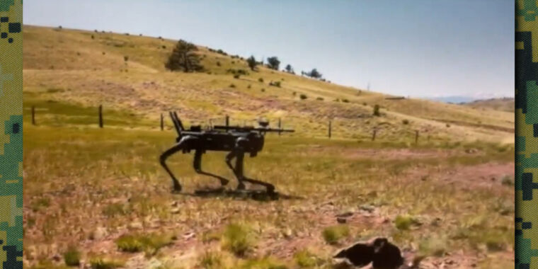 US Marines' special operations investigation of robot dogs armed with AI targeting rifles
