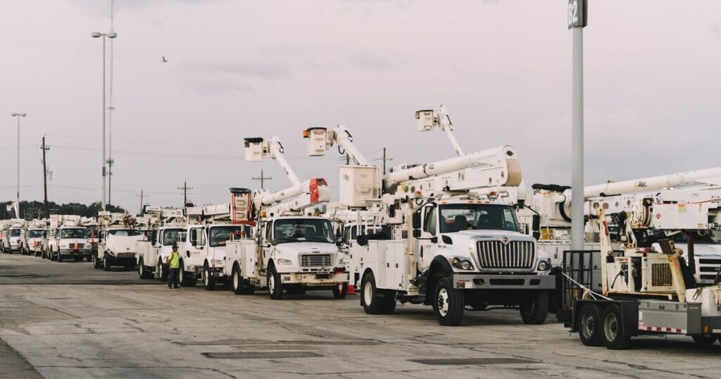 Centerpoint linemen take over the broken grid as the siths take place in Houston.