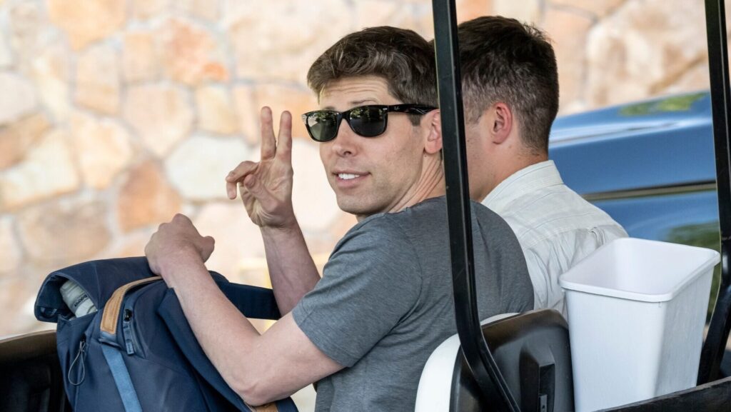 Open AI CEO Sam Altman arrives for the Allen & Co. Media and Technology Conference in Sun Valley, Idaho on Tuesday, July 9, 2024.